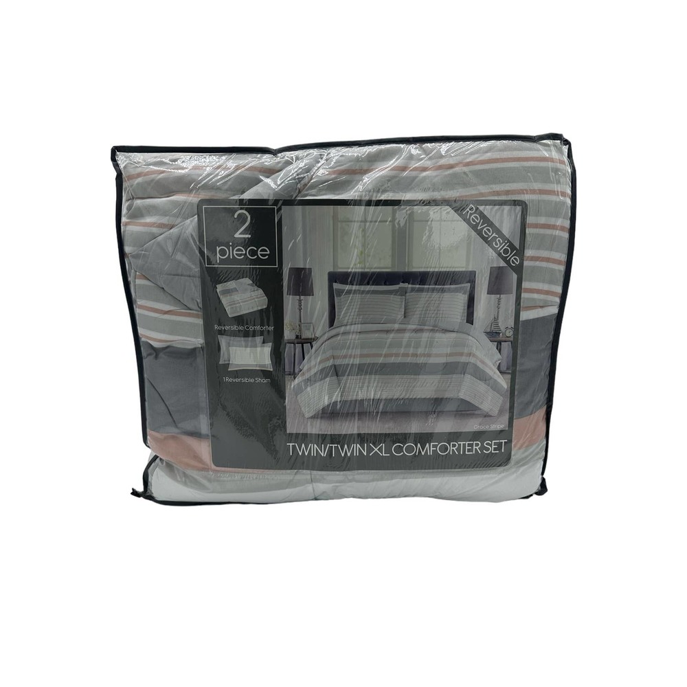 Pem America, Grace 2-Pc. Reversible Stripe Twin Comforter Set MSRP $80.00